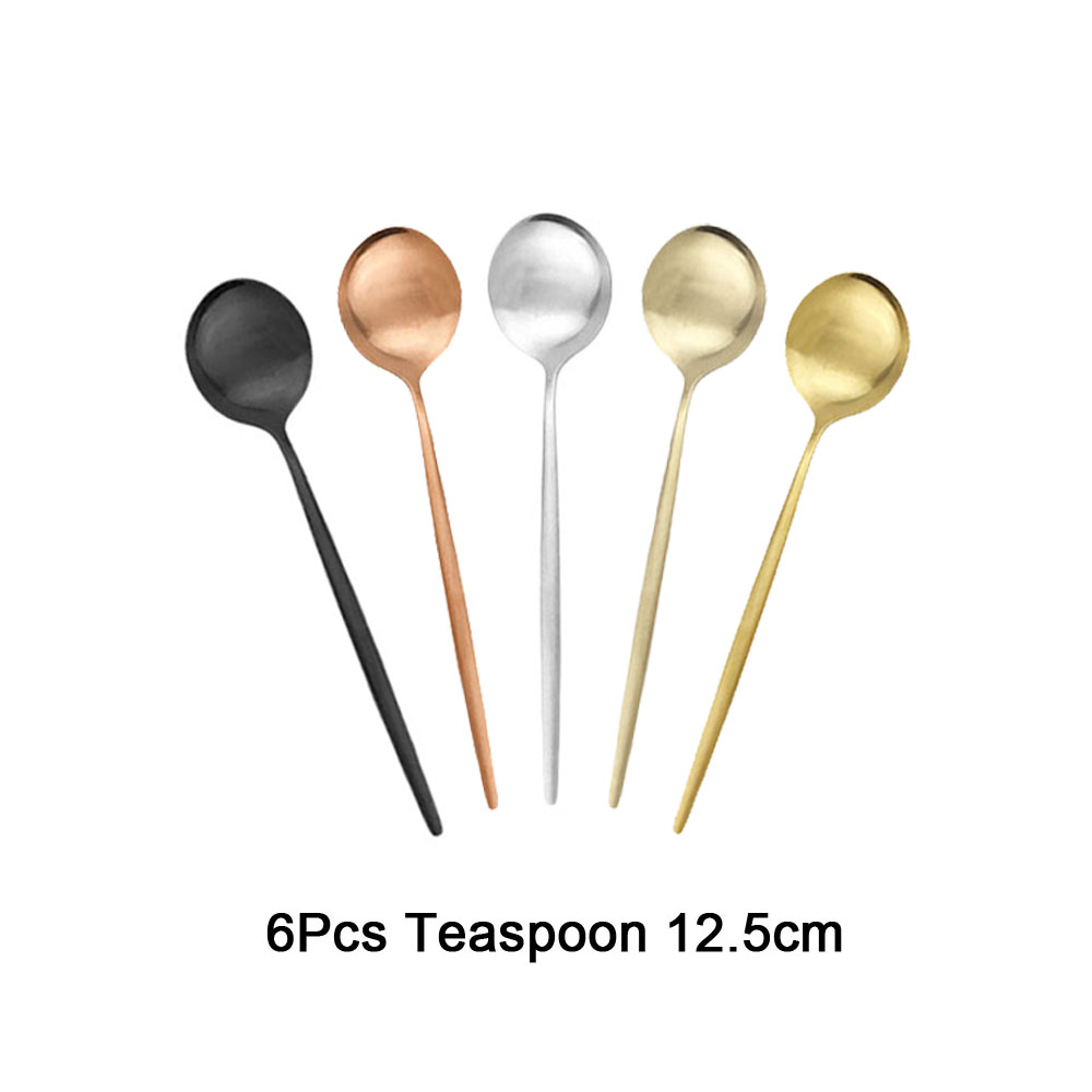Kitchen Gadgets Gold - 6 個茶コーヒーかき混ぜミニスプーン小さなマットステンレス鋼スプーンキッチンアクセサリーブラックローズゴールドティースプーンセット卸売