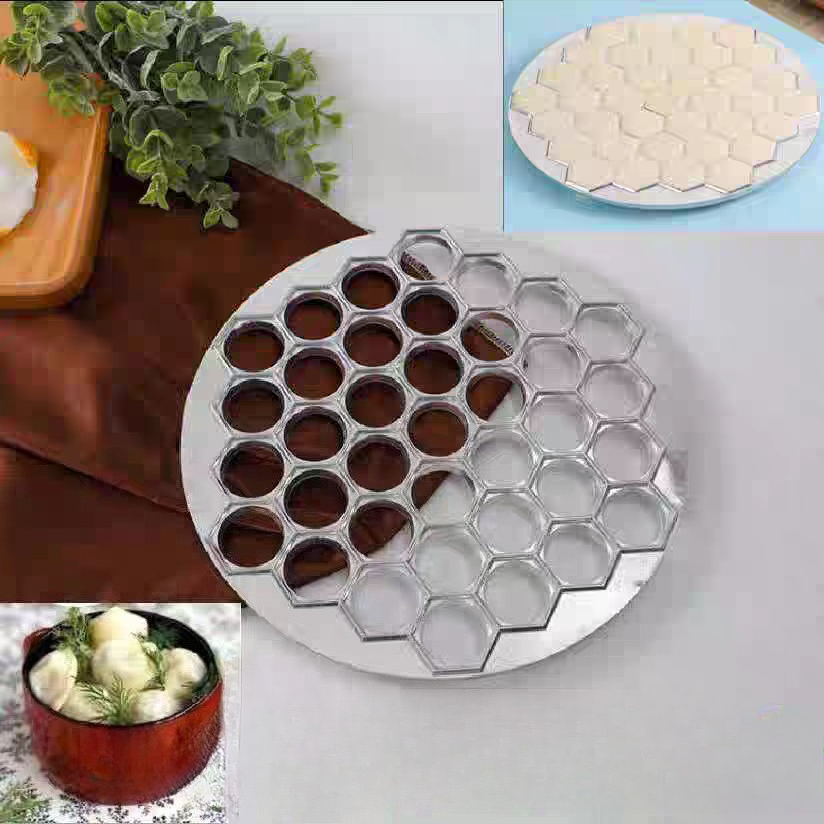 Kitchen Gadgets Dumpling Maker - キッチンガジェットツール 12/37穴 イタリア製ラビオリメーカー ワントン型 アルミ合金 ペリメニ/肉まん型