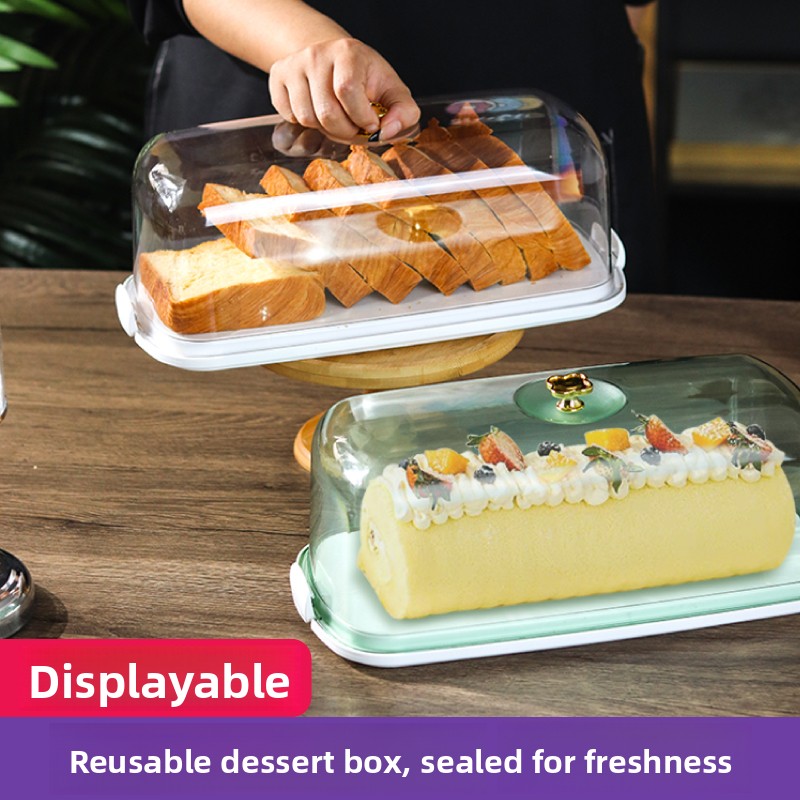 再利用可能なケーキロールトーストパン保存包装箱鮮度保持容器ブ - Kitchen Gadgets Organizer のレビューと価格