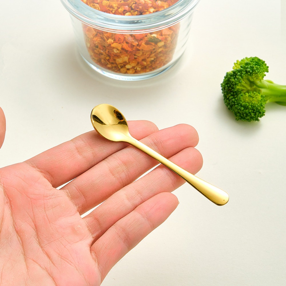 10 個ポータブルステンレス鋼小さなスプーン耐久性のある滑ら - Kitchen Gadgets Gold のレビューと価格