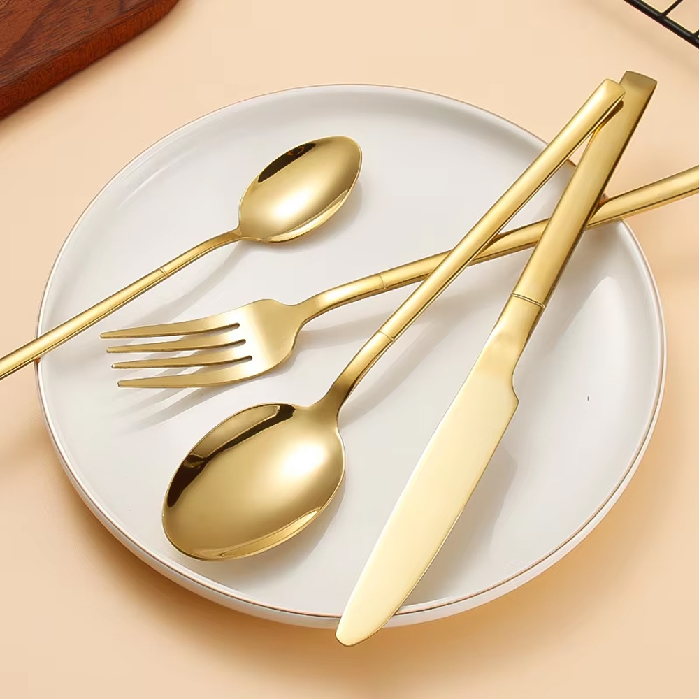 6/24/30 個ゴールド食器セットステンレス鋼カトラリーナ - Kitchen Gadgets Gold のレビューと価格