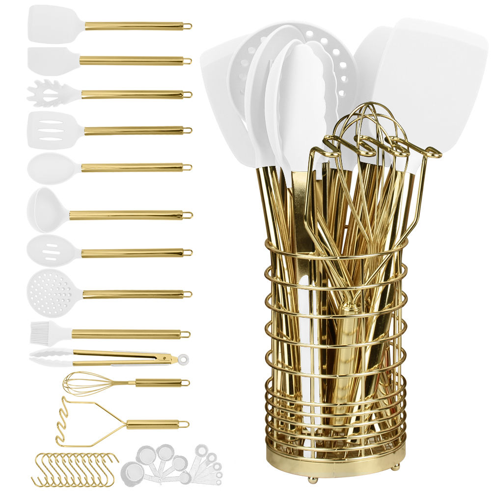 15点セット調理器具セット、食品グレードシリコン製キッチン調 - Kitchen Gadgets Gold のレビューと価格